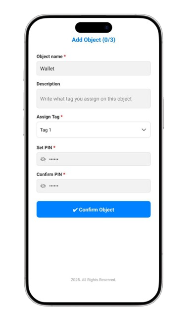 Adding Object Screen